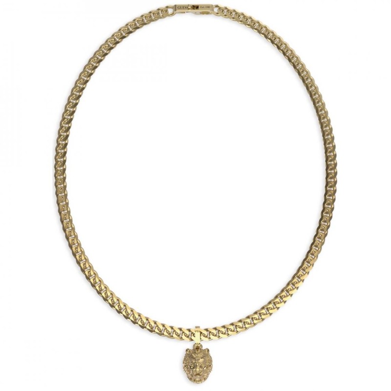 COLLIER HOMME GUESS LION KING ACIER DORÉ