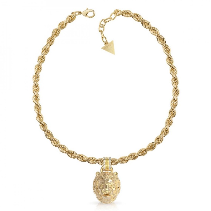 COLLIER HOMME GUESS LION KING ACIER DORÉ