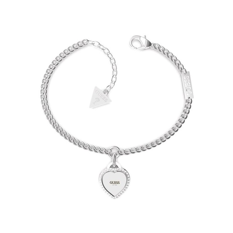 BRACELET FEMME GUESS FINE HEART ACIER ARGENTÉ