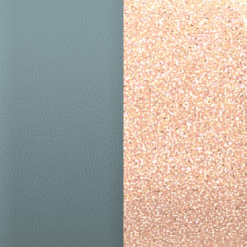 Cuir pour manchettes 25 mm Les Georgettes Bleu pastel/Rose pailleté