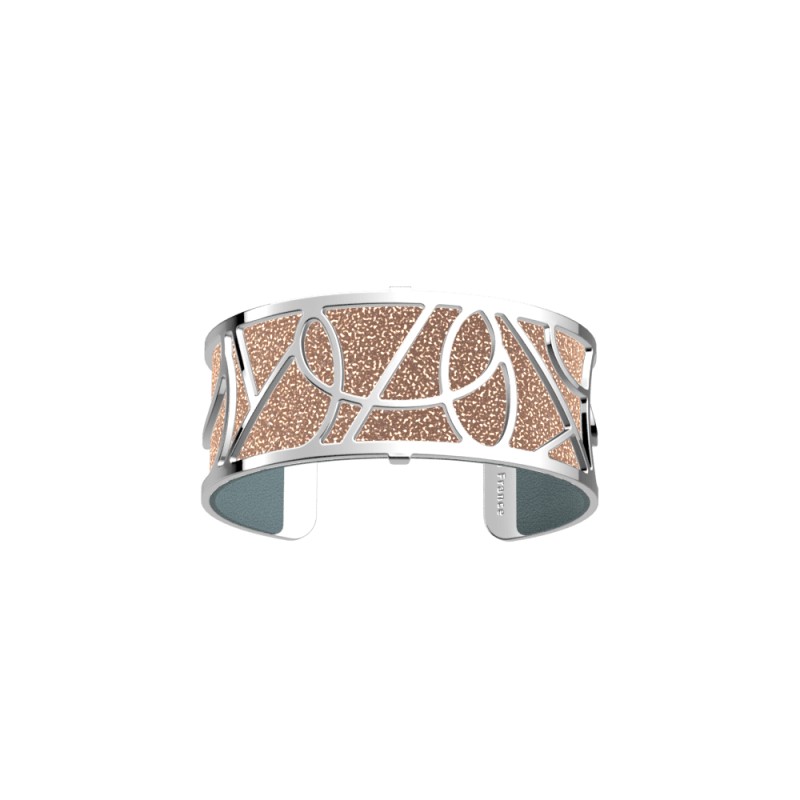 Cuir pour manchettes 25 mm Les Georgettes Bleu pastel/Rose pailleté