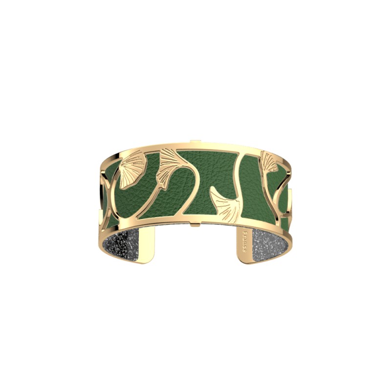 Cuir pour manchettes 25 mm Les Georgettes Absinthe/Noir argenté