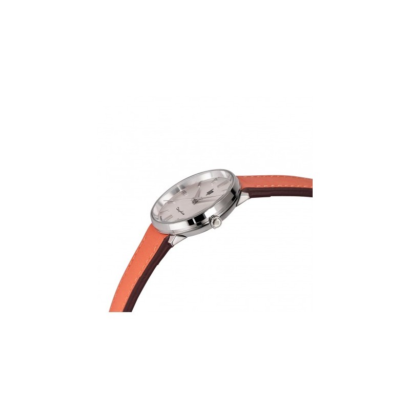 Montre femme LIP Dauphine cuir marron orangé