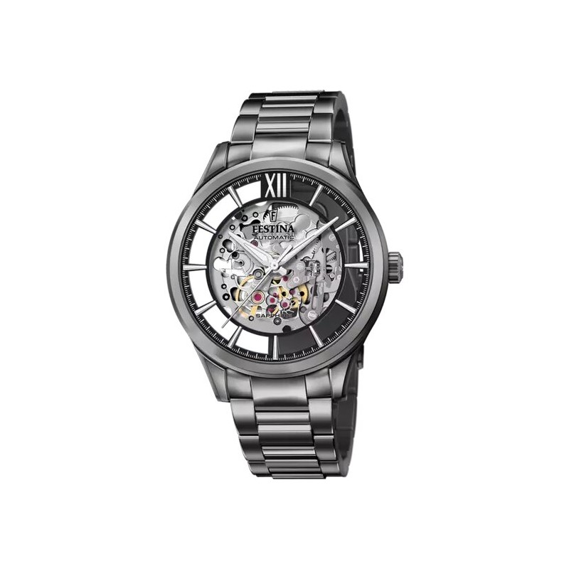 Montre Festina Homme Automatique Bracelet en Acier Noir