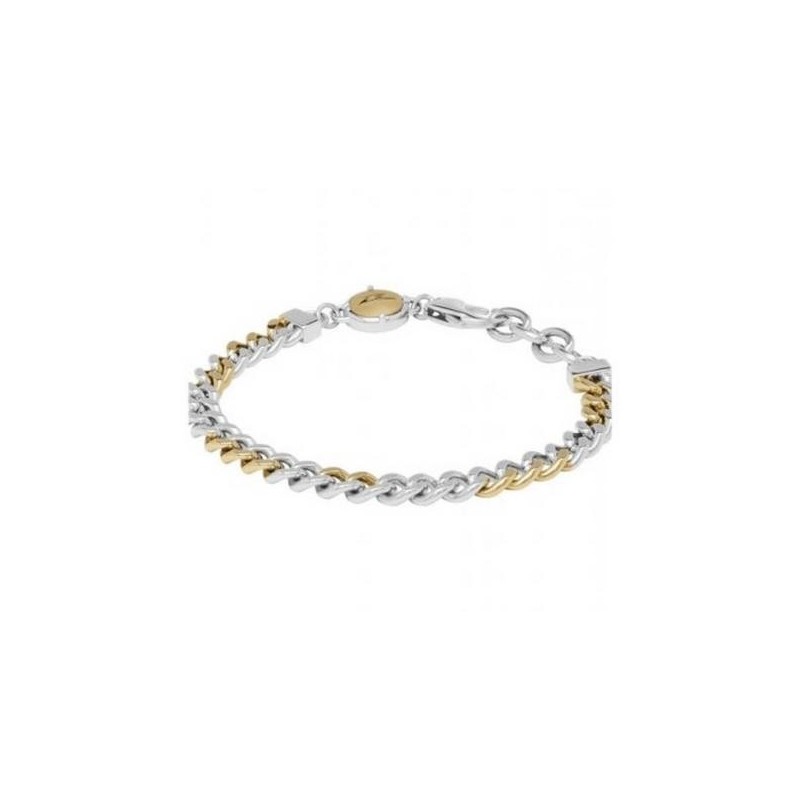 Bracelet Homme Diesel en acier argenté et doré