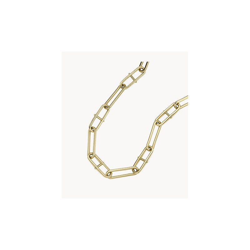 Collier chaîne Fossil en acier doré
