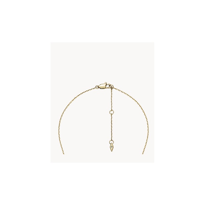 Collier Fossil à pampilles en acier doré