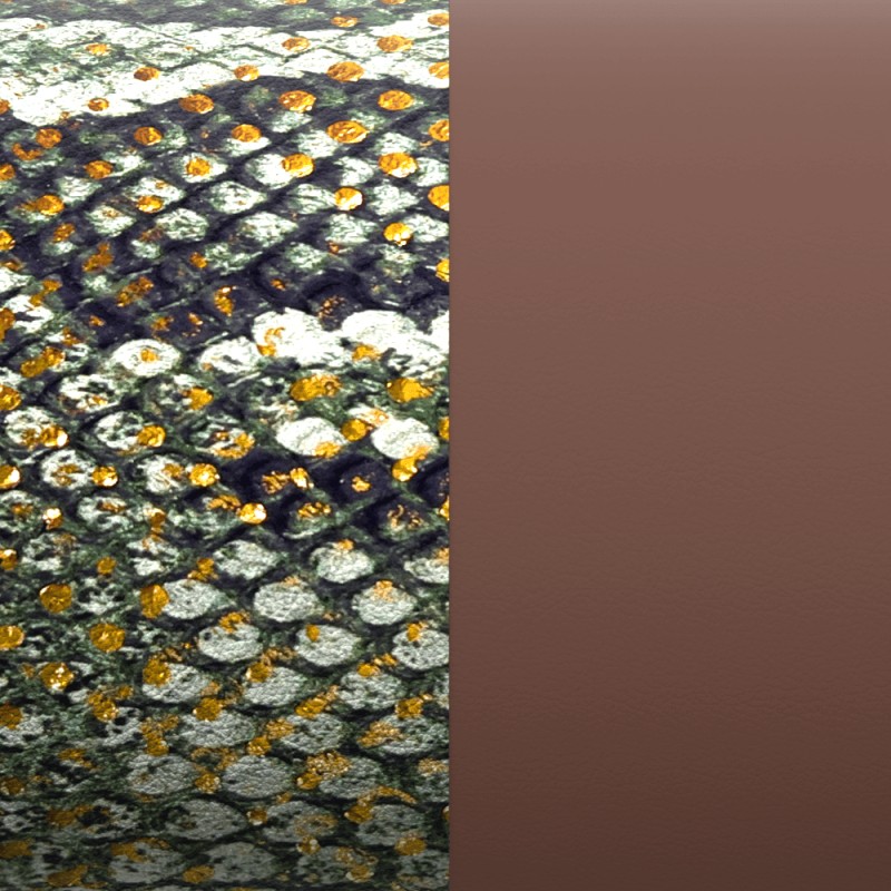 Cuir pour manchettes 40 mm Les Georgettes Reptile Graphique / Chocolat