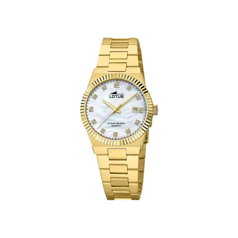 Montre Femme Lotus  acier doré