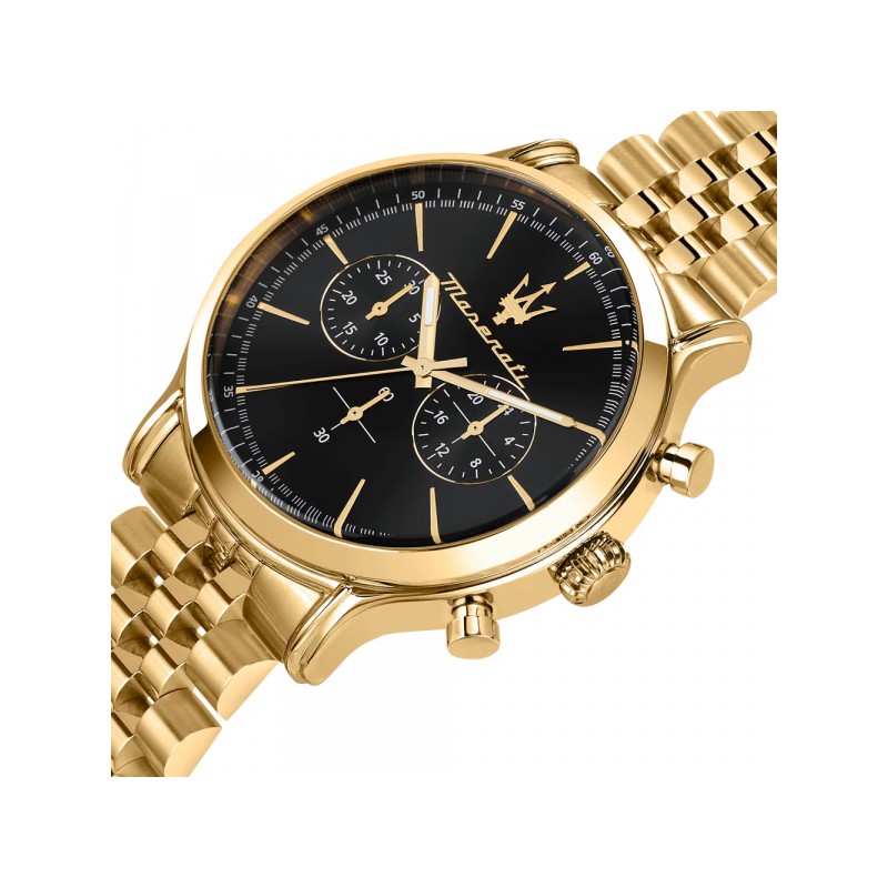 Montre Maserati homme acier doré chronographes