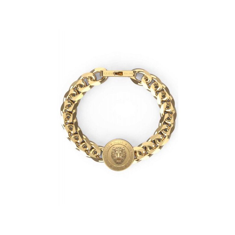 Bracelet Homme Guess Lion King en Acier doré