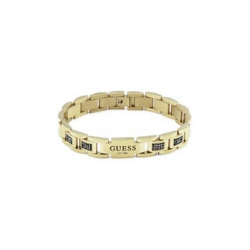 Bracelet Guess Homme en Acier doré avec des pierres d'oxydes de zirconium noires