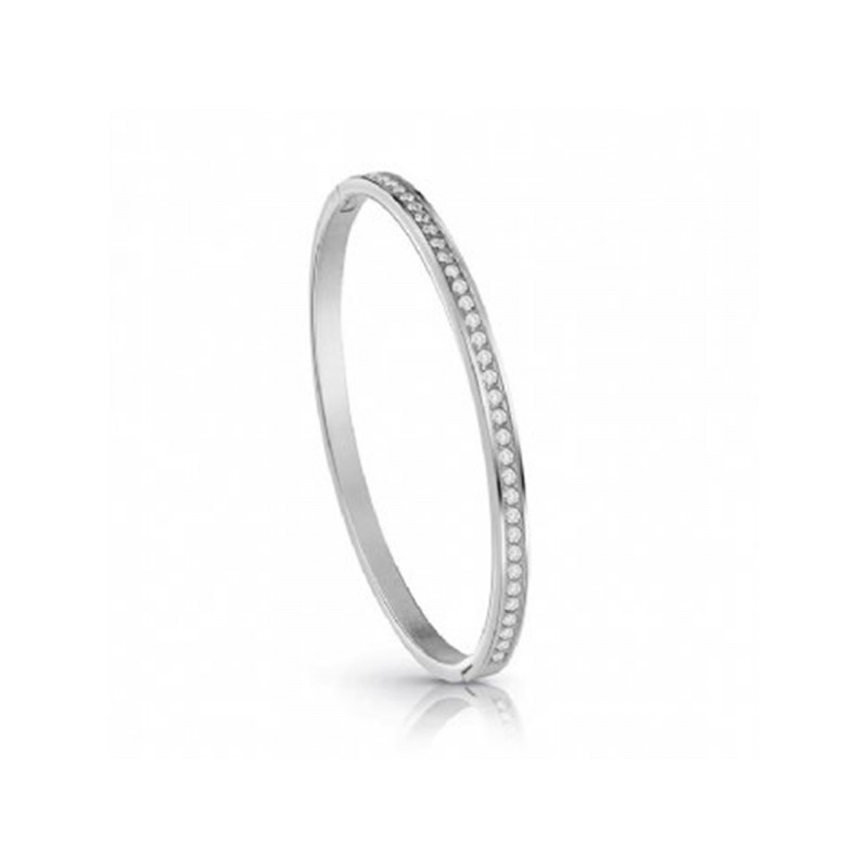 Bracelet Jonc All Around Guess Femme en Acier argenté et Cristaux blancs