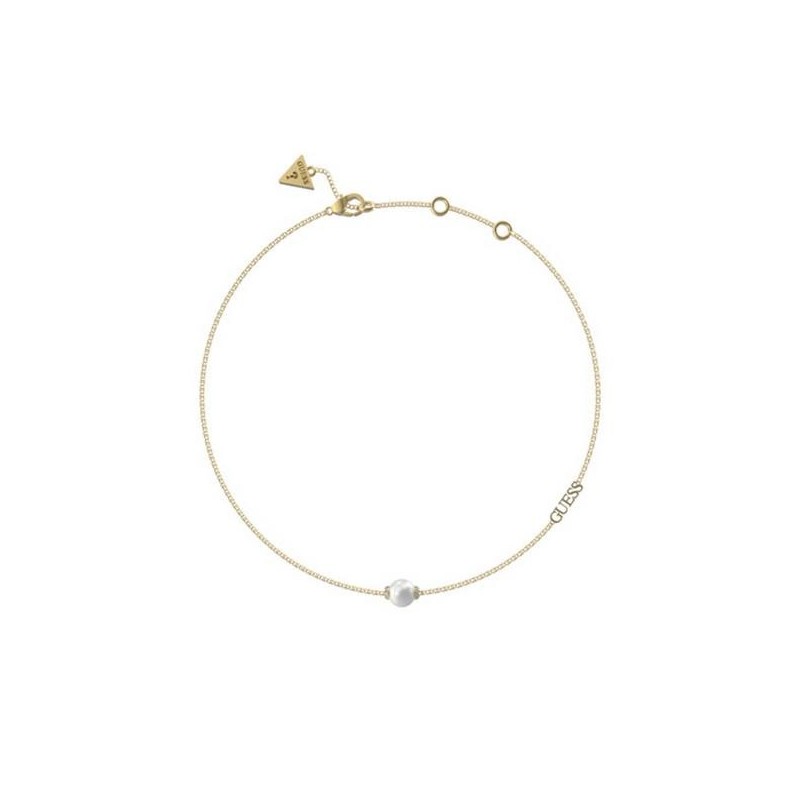 Collier Femme Guess Underwater love en Acier doré avec Perle blanche