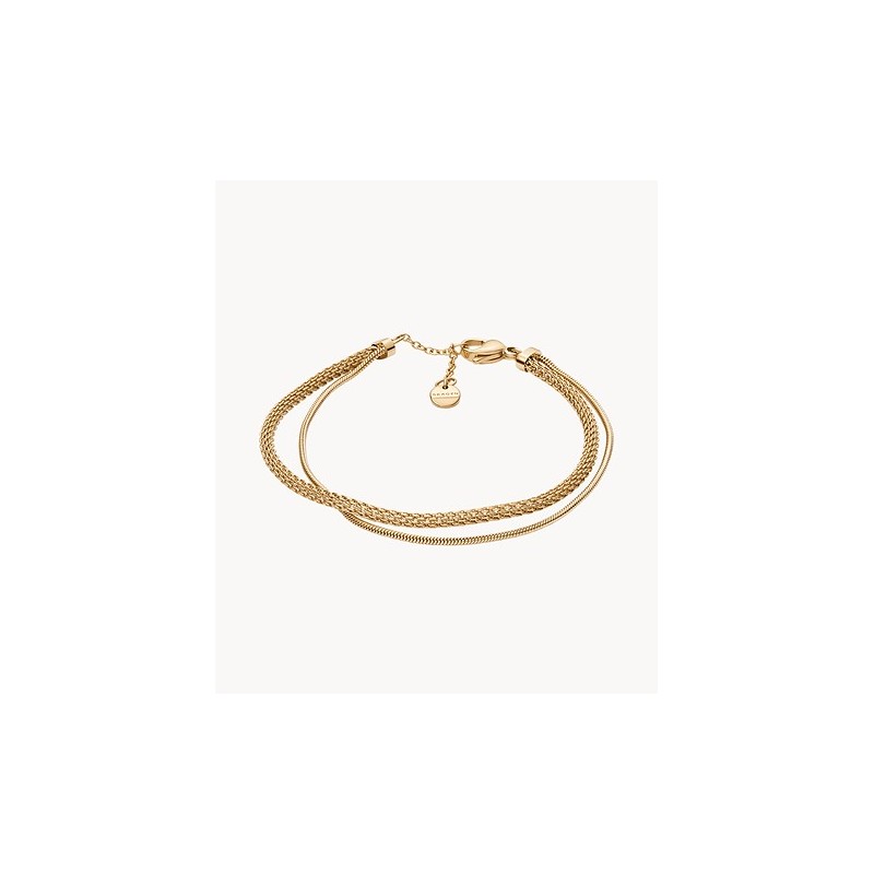 Bracelet multi rangs Skagen acier doré collection Merete