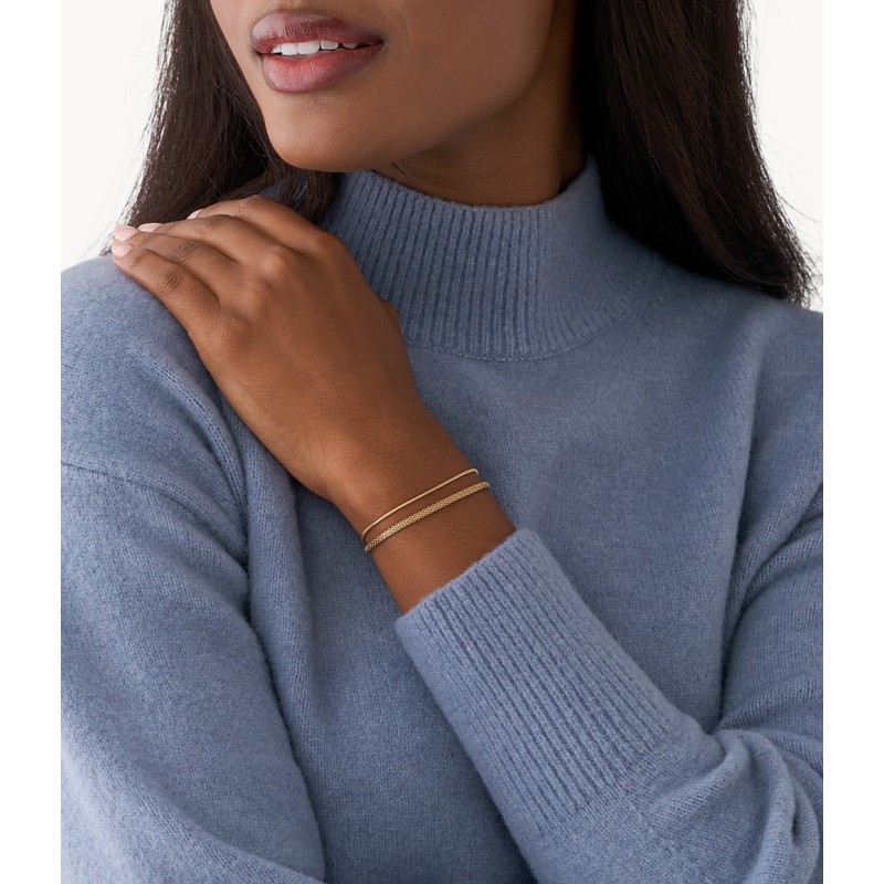 Bracelet multi rangs Skagen acier doré collection Merete