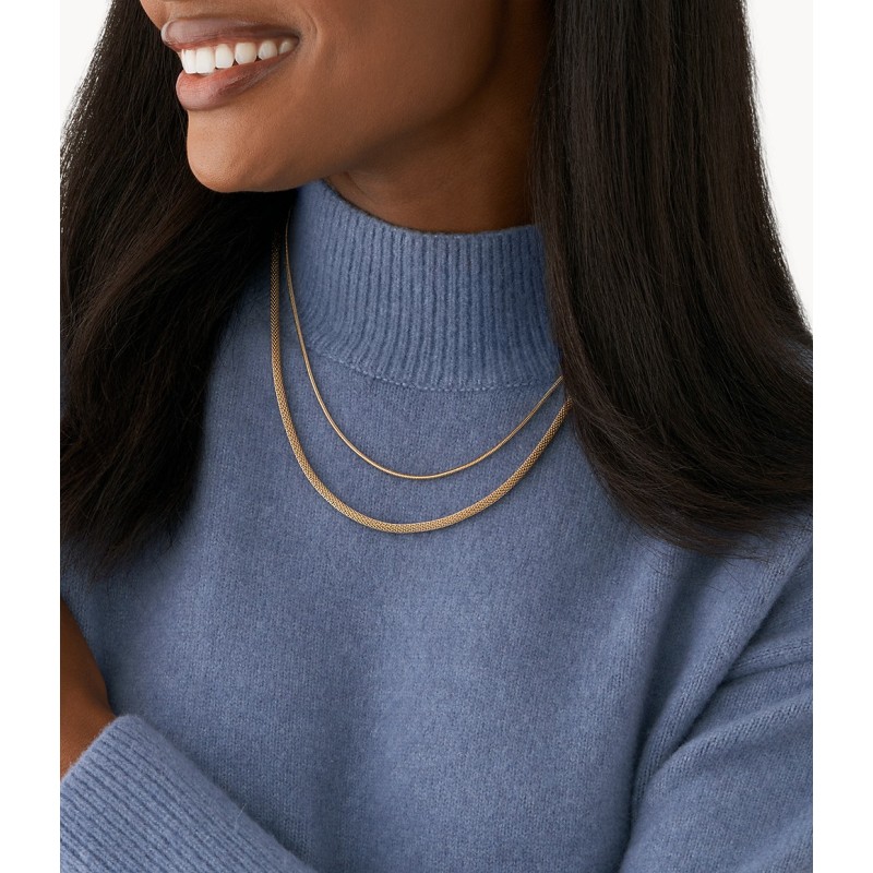 Collier Femme Skagen Multi rangs Collection Merete en acier doré