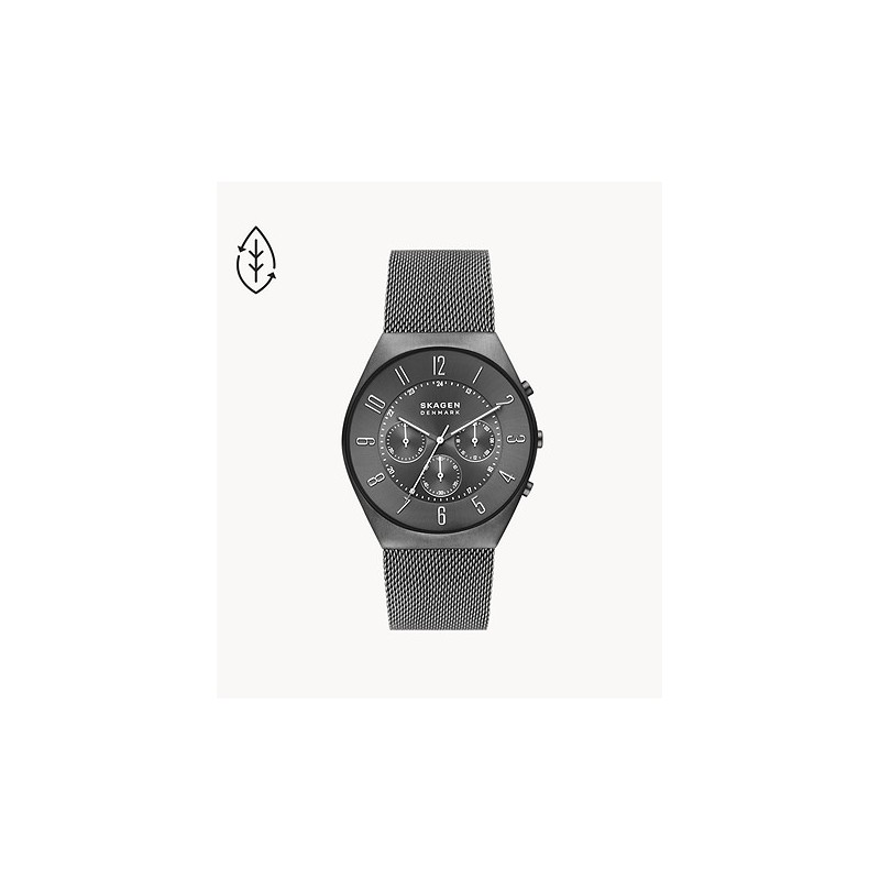 Montre Homme Skagen  Chronographes en mailles milanaises anthracite
