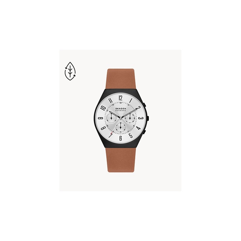 Montre Homme Skagen  Chronographes en cuir marron
