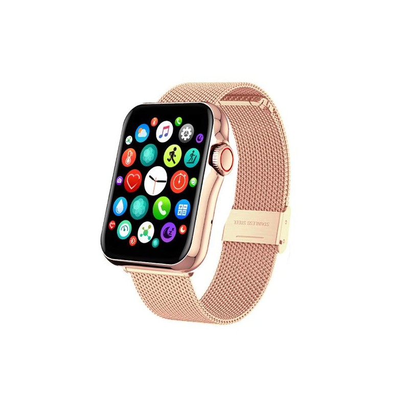Montre Connectée Smarty bracelet mailles milanaises doré rose