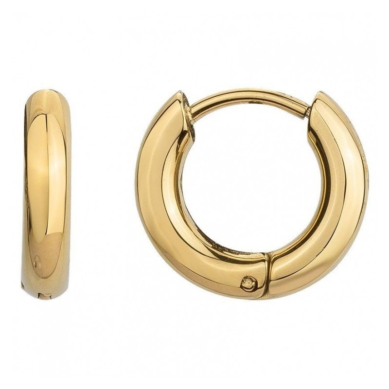 boucles d'oreilles créoles phebus homme en acier doré