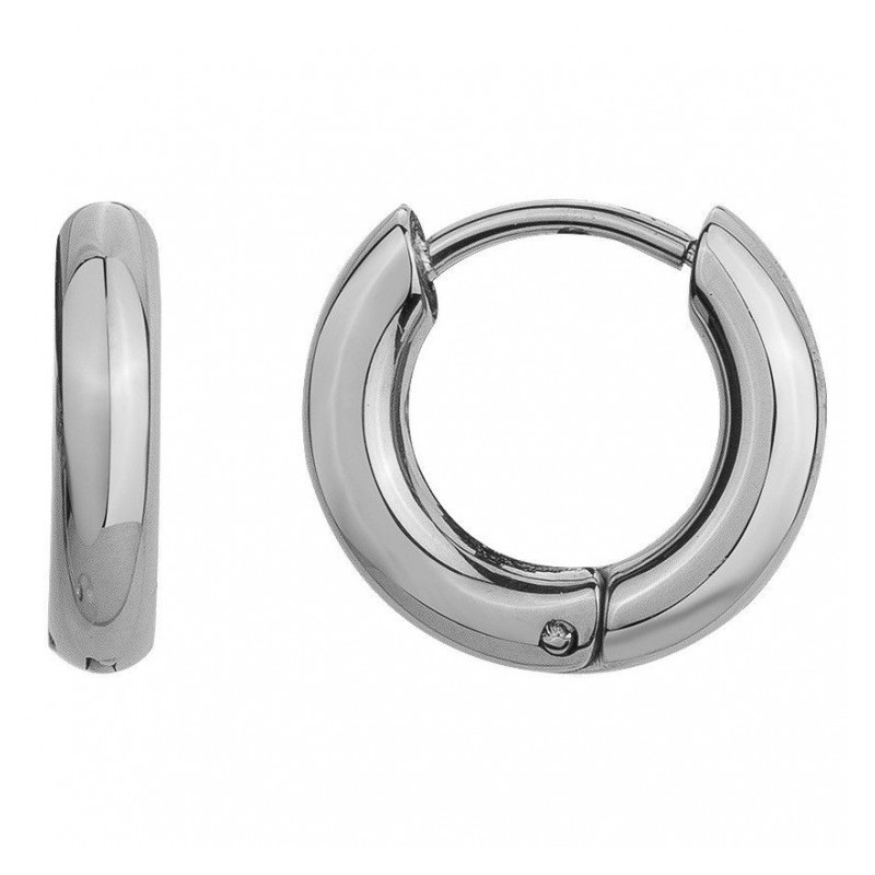 boucles d'oreilles créoles phebus homme en acier argenté