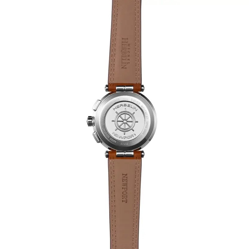 Montre Homme Michel Herbelin Collection NEWPORT CHRONO Cuir Marron