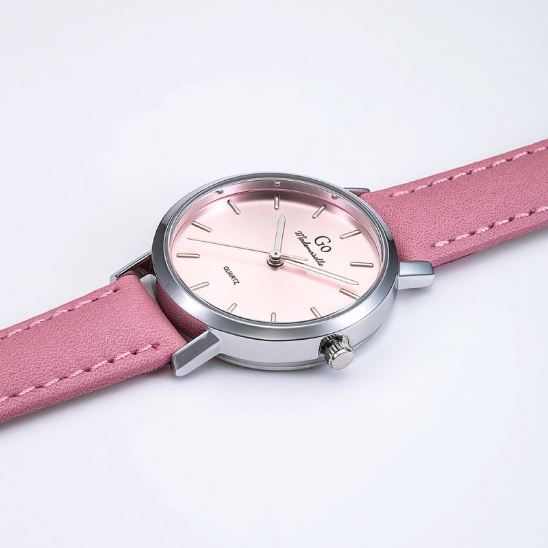 Montre Femme GO  bracelet cuir rose