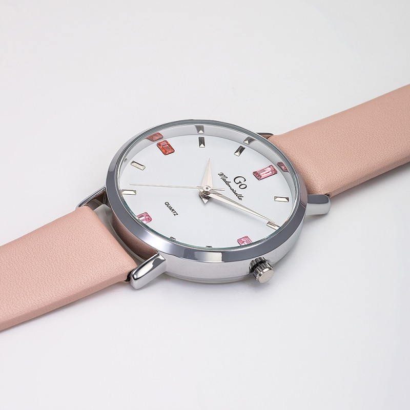 Montre Femme GO  bracelet cuir rose