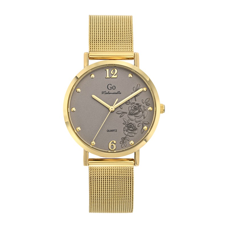 Montre Femme GO dorée bracelet mailles milanaises