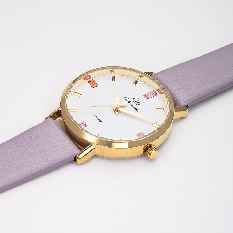 Montre Femme GO  bracelet cuir violet