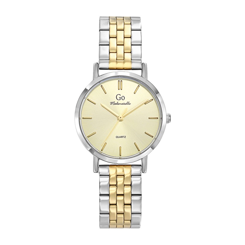Montre Femme GO  bracelet métal bicolore