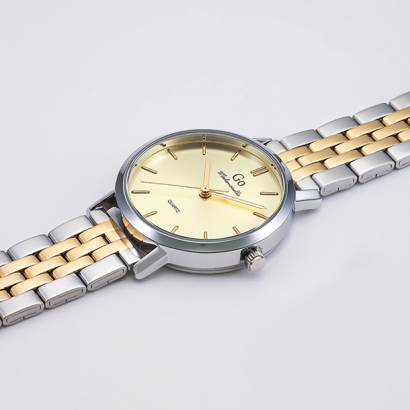 Montre Femme GO  bracelet métal bicolore