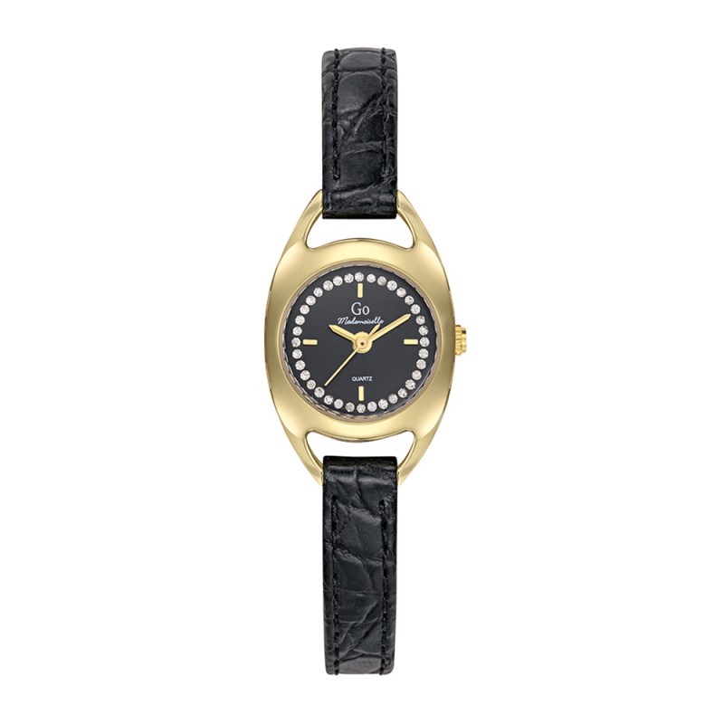 Montre Femme GO  bracelet cuir noir