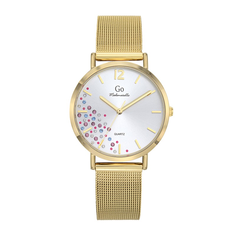 Montre Femme GO  dorée bracelet mailles milanaises