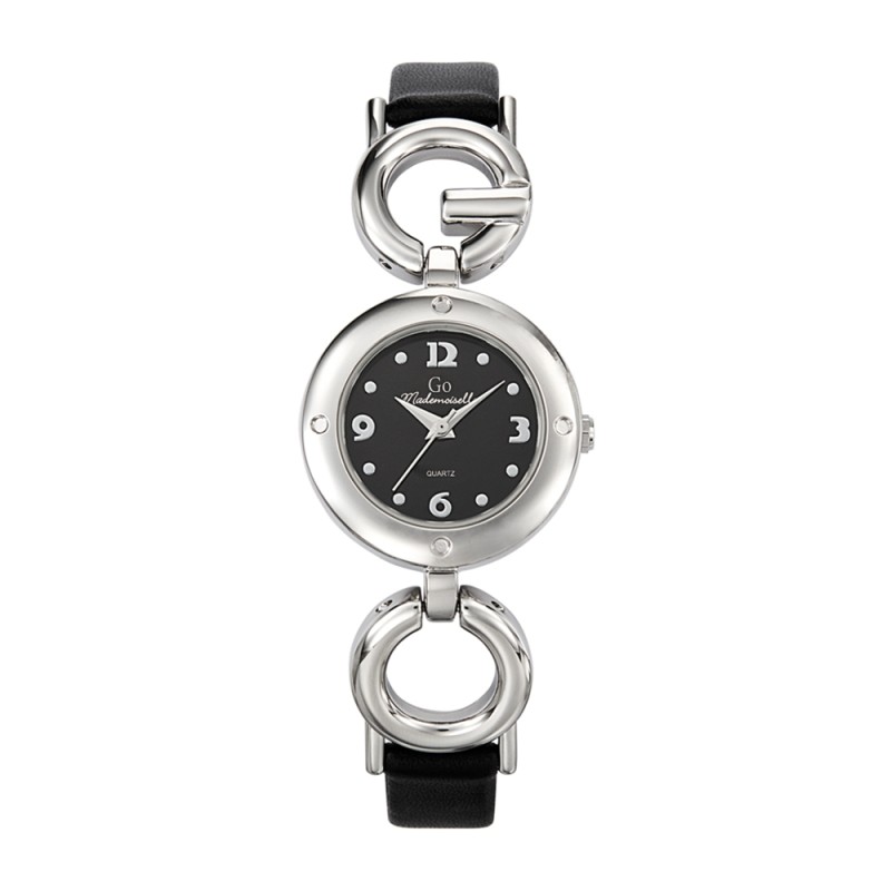 Montre Femme GO  bracelet cuir noir