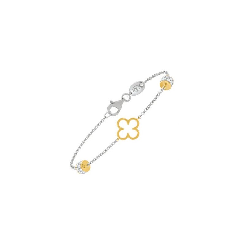 Bracelet Femme en Argent 925/000 bicolore et Oxydes de zirconium blanc Charles Garnier