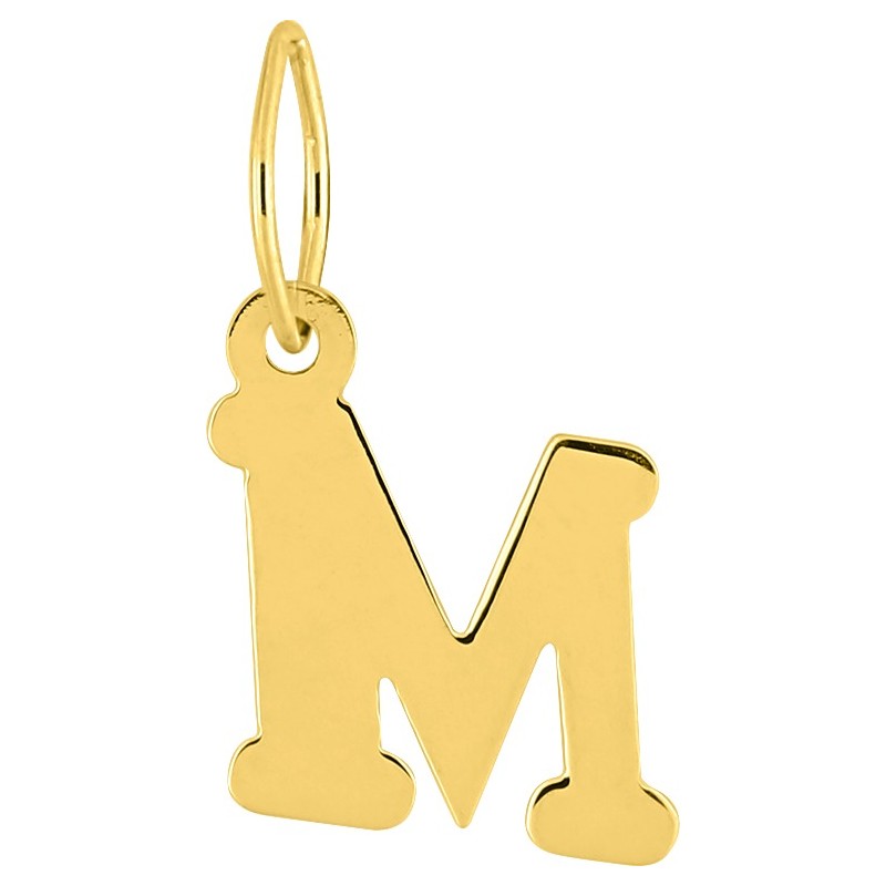 Pendentif initiale M en or jaune 750/000