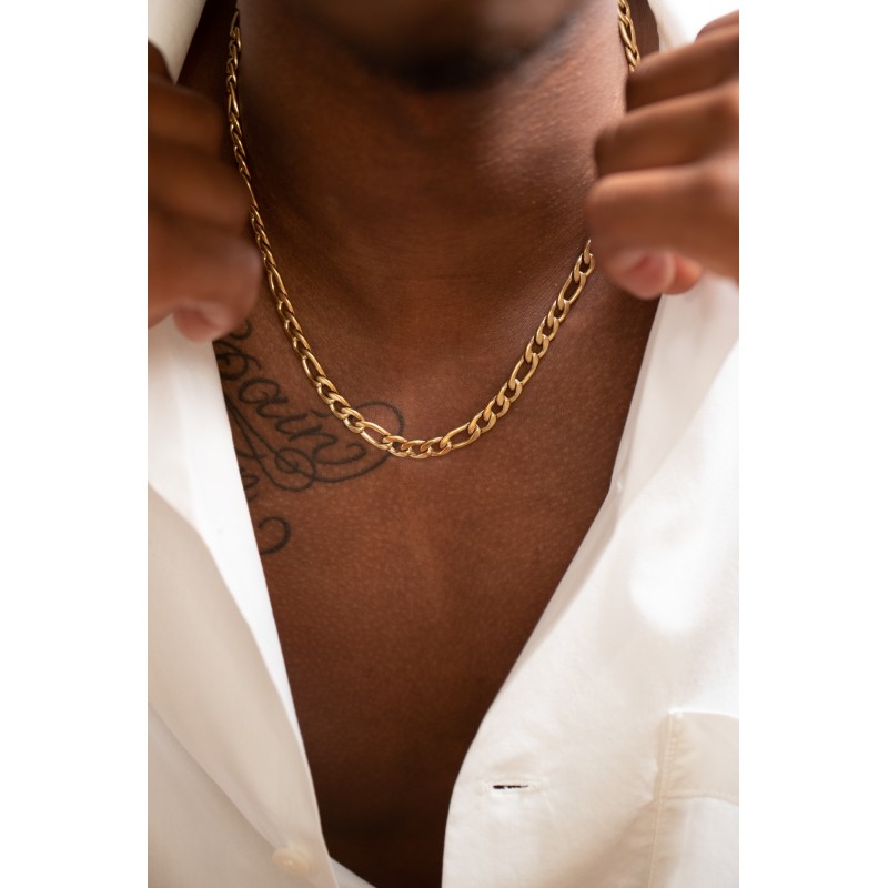 Chaine Homme Phebus en Acier doré Maille cheval