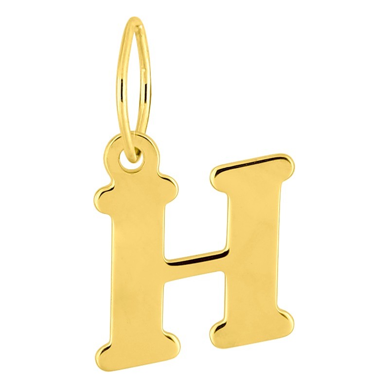 Pendentif initiale H en or jaune 750/000