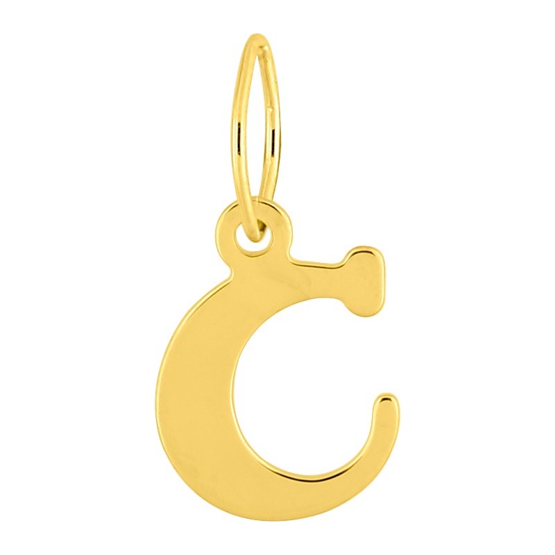 Pendentif initiale C en or jaune 750/000