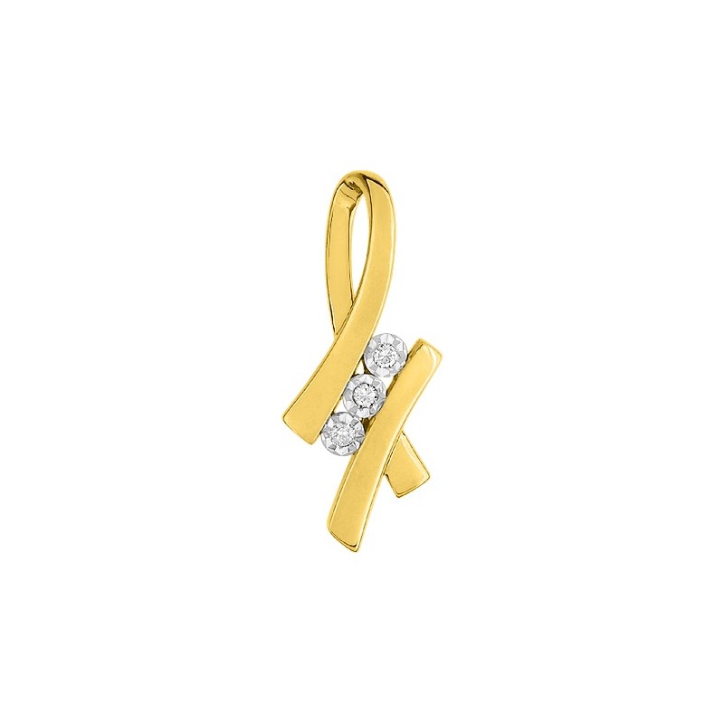 Pendentif Fantaisie en or jaune 750/000 et diamants