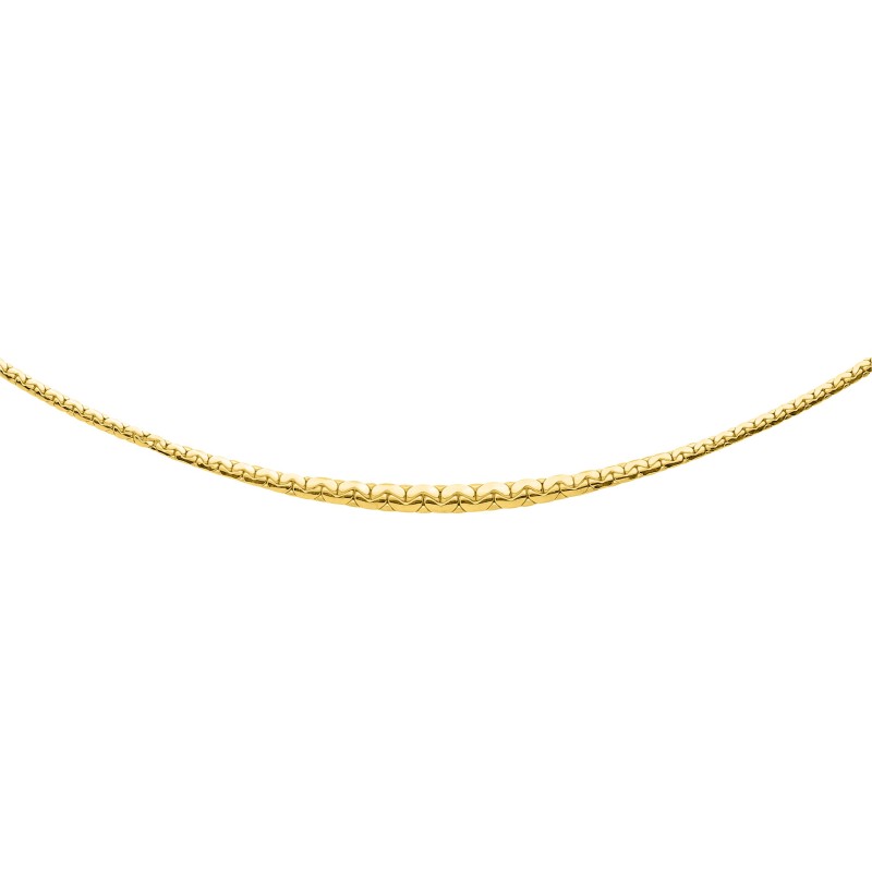 Collier maille haricot chute en or jaune 375/000
