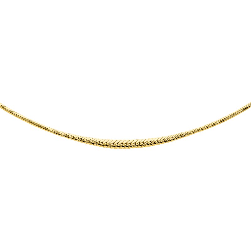 Collier maille anglaise chute en or jaune 375/000