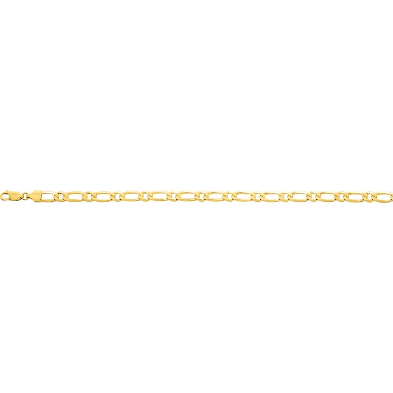 Bracelet Carador maille alternée 5mm en or jaune 375/000