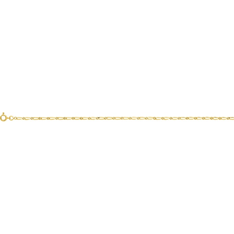 Chaîne Carador maille alternée en or jaune 375/000