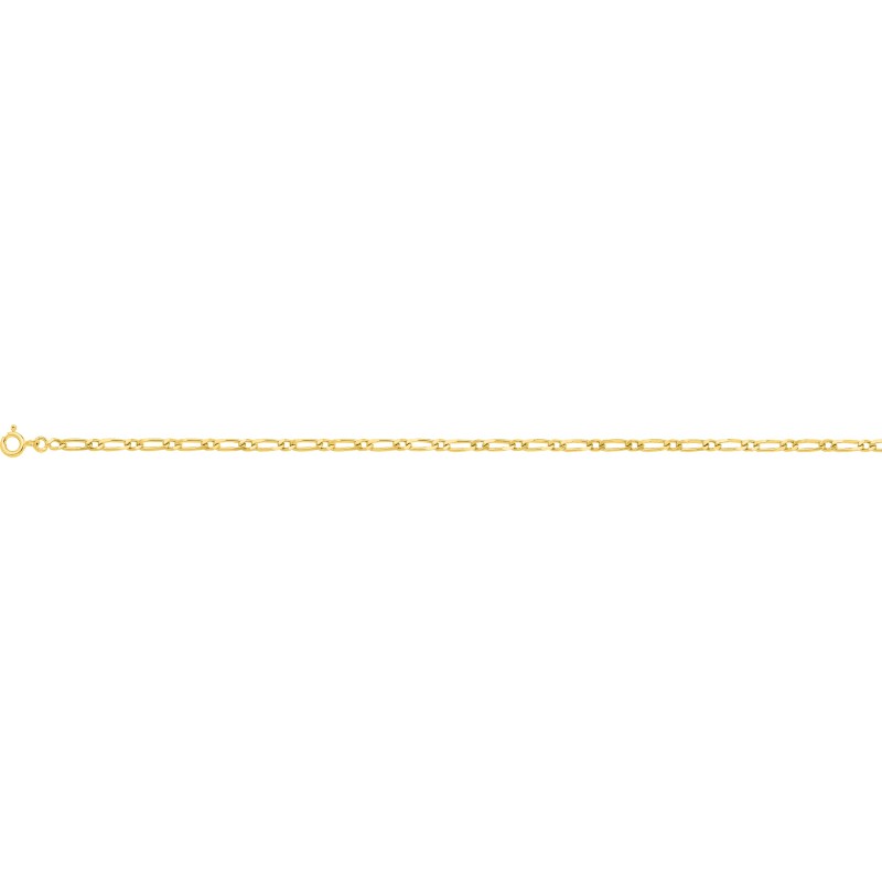 Bracelet Carador maille alternée 2.5mm en or jaune 375/000