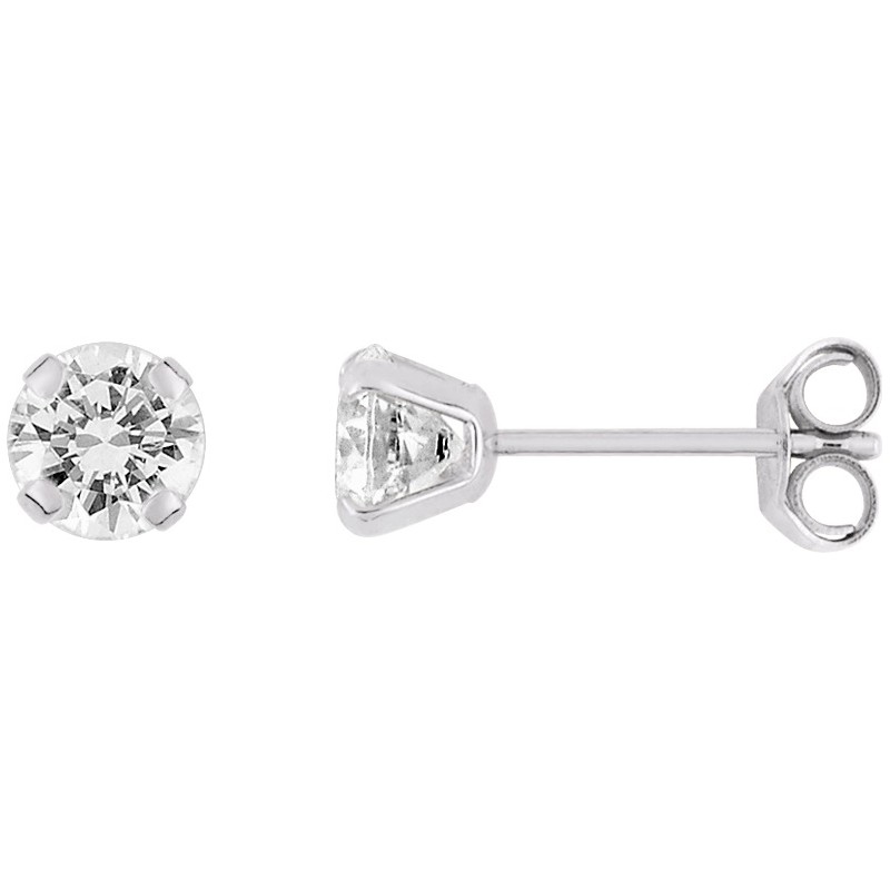 Boucles d'oreilles Carador Clous  en or blanc 375/000 et oxydes de zirconium