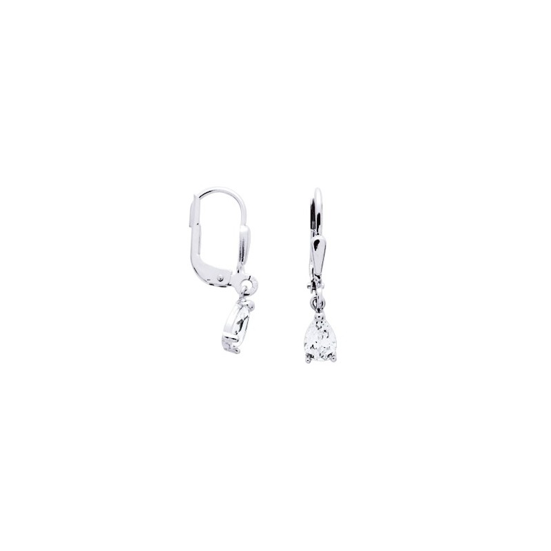 Boucles d'oreilles Carador Dormeuses en or blanc 375/000 et oxydes de zirconium