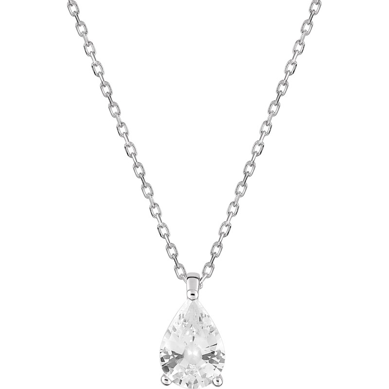 Collier Carador en or blanc 375/000 et oxydes de zirconium